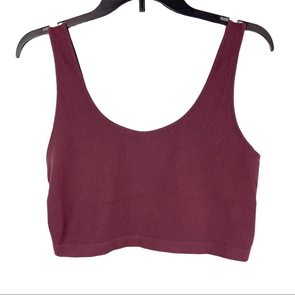 American Eagle Ribbed Stretch Crop Tank Top Sz L/XL Basic Top